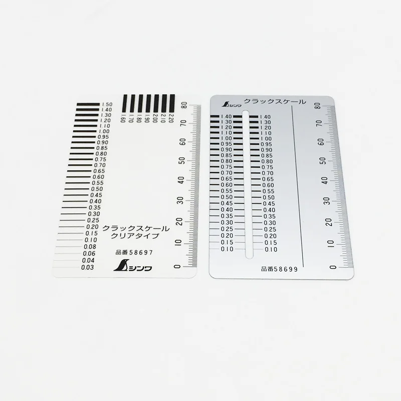 Shinwa Japan Penguin Ruler for measuring gaps，Wall crack measuring tool，Plastic, transparent card type