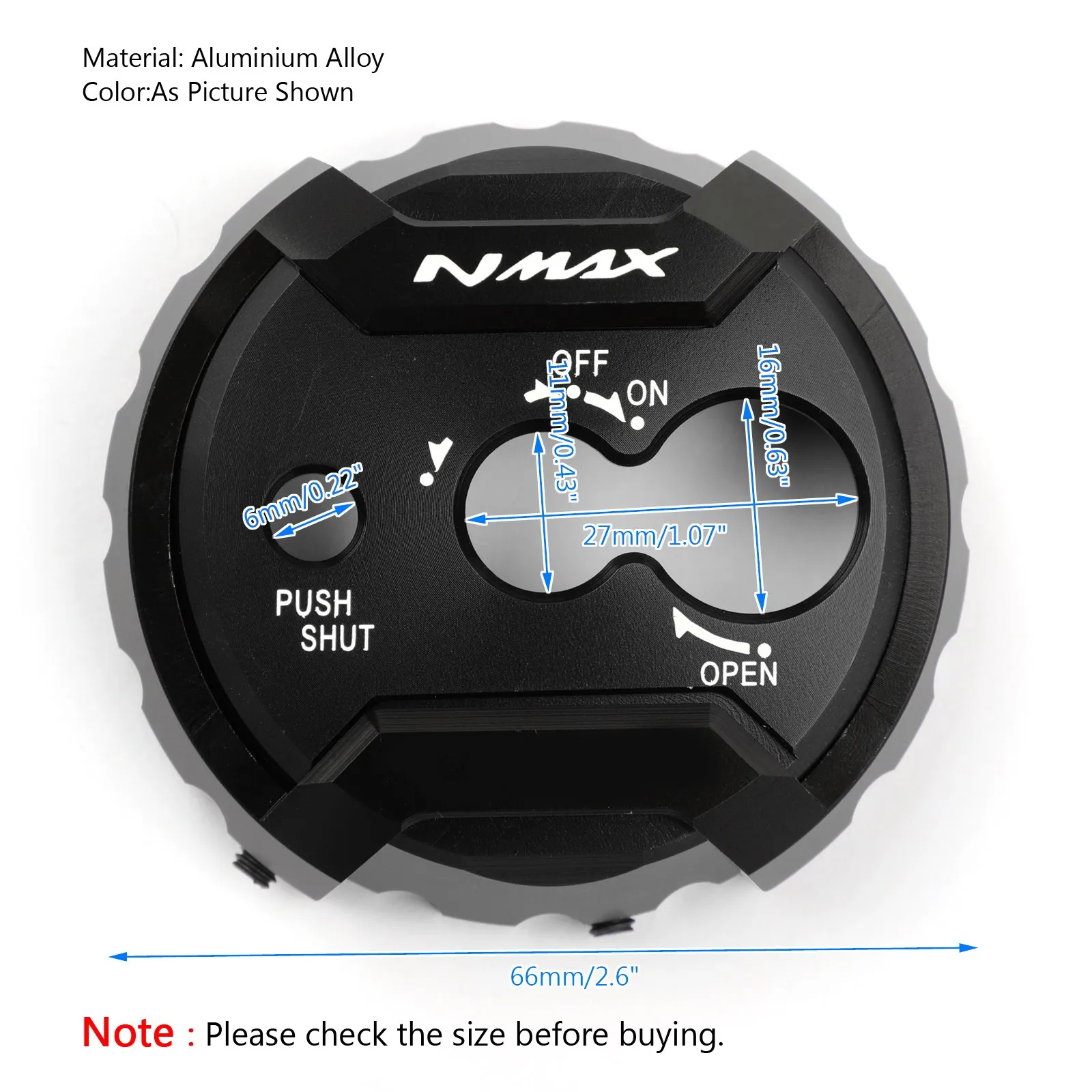 Artudatech CNC blokada kluczyka zapłonu pokrywa przełącznika pasuje do Yamaha NMAX 125 150 155 2015-2019