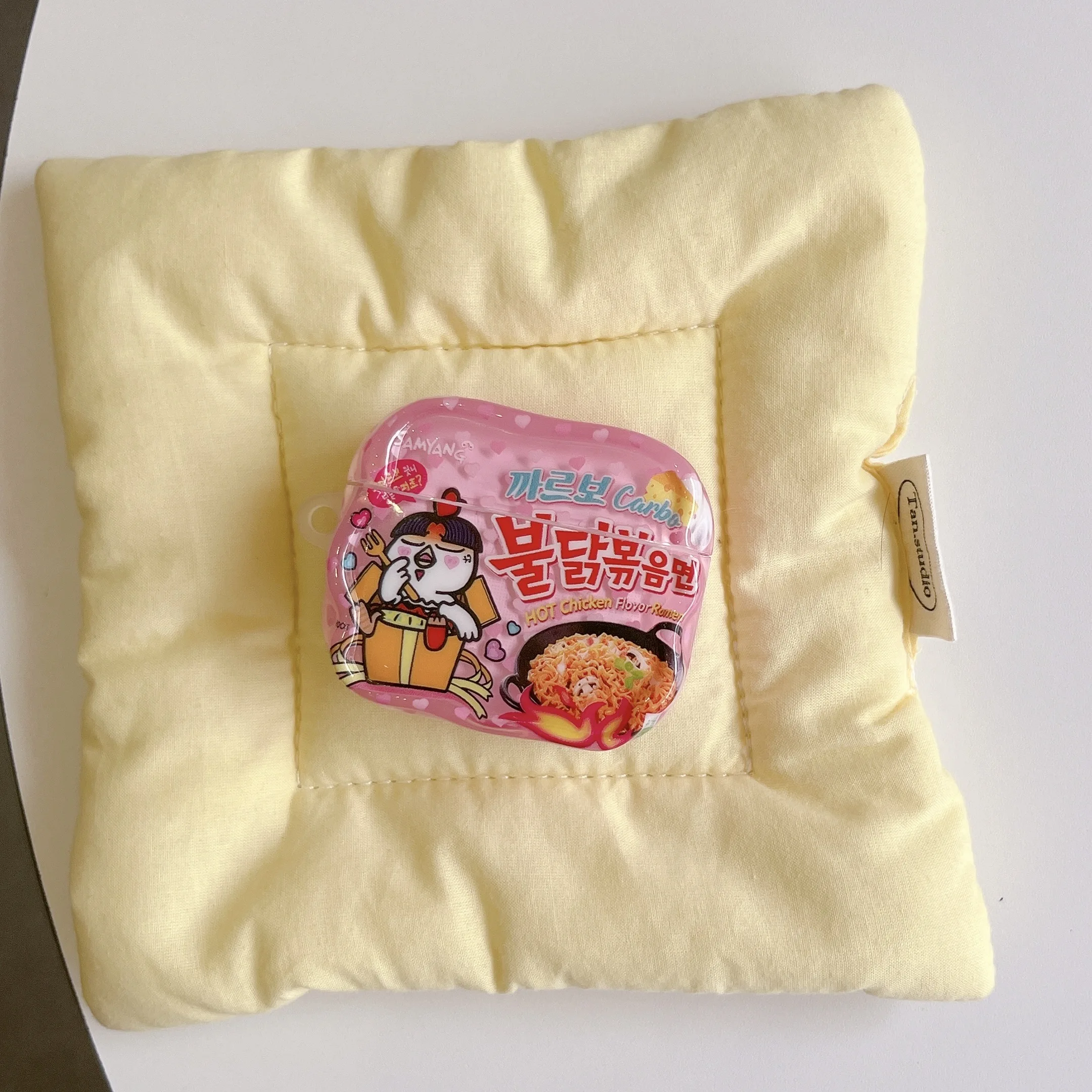 Niedliche 3D-Ramen-Instant-Nudeln-Kopfhörerhülle für AirPods 1 2 3 4 Pro Pro2 Pro3 Lustige Lebensmittel-Silikon-Schutzhülle Stoßfest