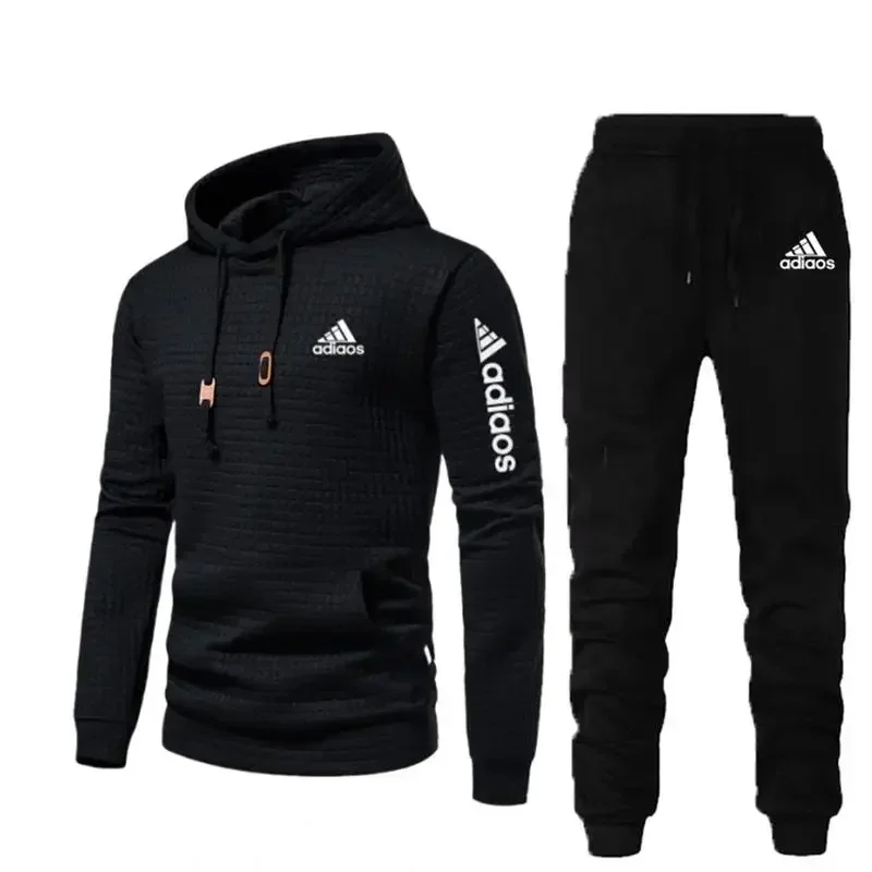 

Casual running long-sleeved hooded sweatshirt 2025 Harajuku hooded sweatshirt + sweatpants for men and women's sportswear set