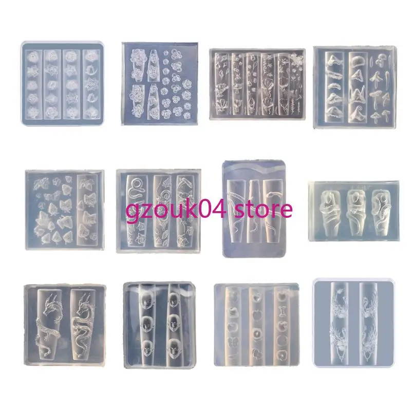 

68TD Versatile Silicone Mold Set for 3D Art with Rose Flower Designs for Crafting and Jewelry Making