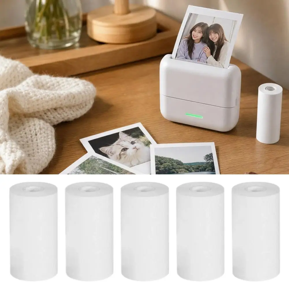 White Printing Paper Rolls 5 Rolls Thermal Paper For Study Lists Notes Organizing Kitchen & Retail Labels Blank Label Paper