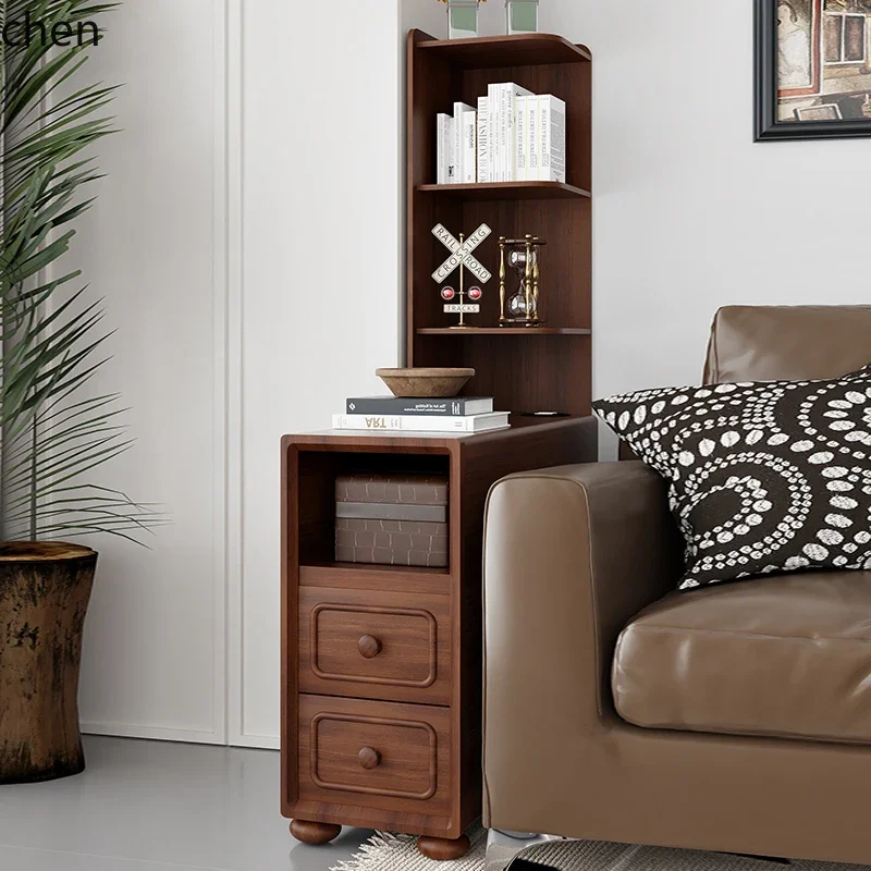solid wood sofa crevice side cabinet living room side bookcase corner storage cabinet
