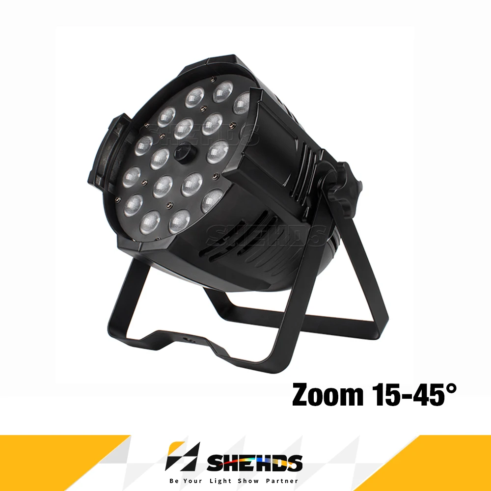 SHEHDS 18x18w Zoom Par Angel 15-45 Zoom Degrees RGBWA UV Wash LED Par For Dj Disco Christmas Wedding Church Clubs
