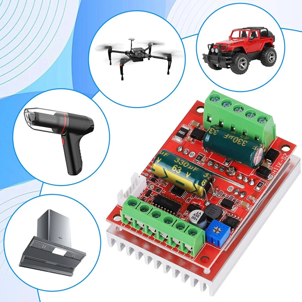 B92B-DC9-60V 400W PWM ตัวควบคุมความเร็วมอเตอร์แบบไร้แปรงถ่าน (2 ชิ้น) บอร์ดควบคุมมอเตอร์พร้อมฟังก์ชันเดินหน้า/ถอยหลัง/หยุด/เบรก