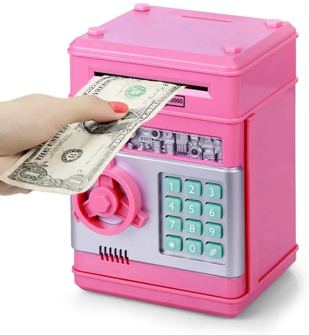 Electronic Piggy Bank ATM Password Box Cash Coin Deposit Box ATM Bank Safe Deposit Machine Children\'s Christmas Gifts