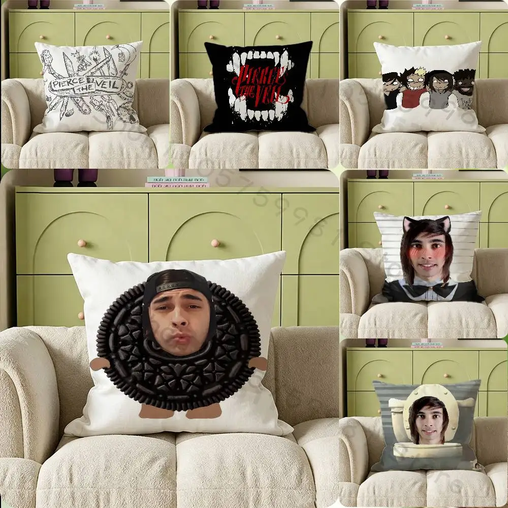 Rock Band P-Pierce The V-Veil Print Throw Pillow Cover Square Cushion Case for Living Room Bedroom Decor