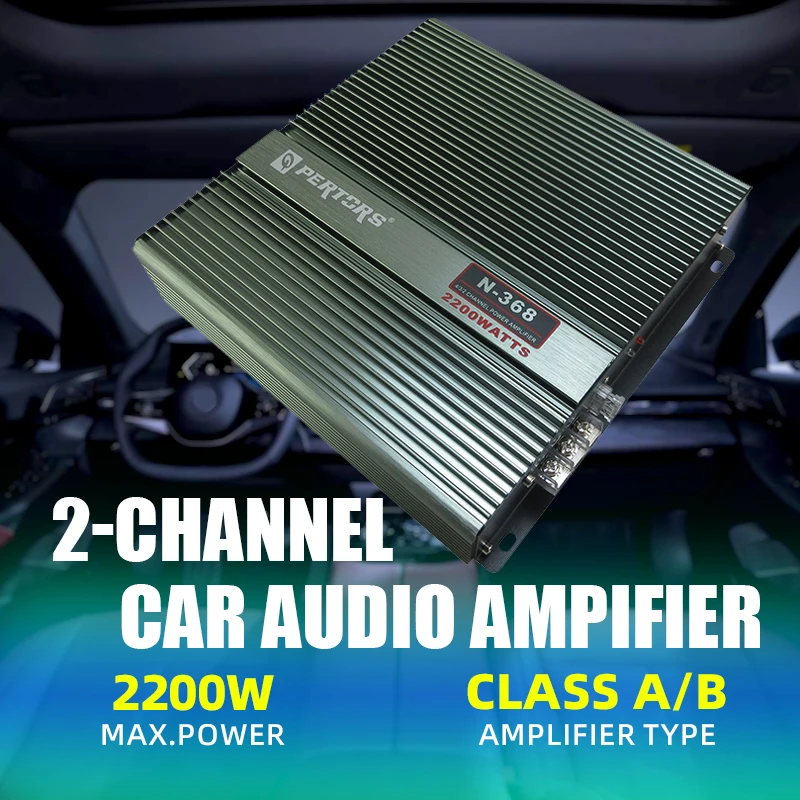 2200W 12V 2 Channel Car Amplifier Short Circuit Protection Stereo Power Amp Audio Sub Woofer Interior Sound Amplifiers