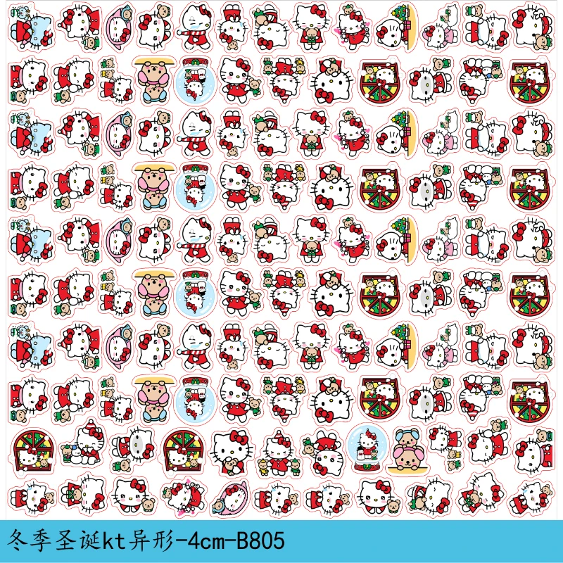 Parche acrílico de dibujos animados de Hello Kitty, transparente de doble cara, 1/2/3/4/5/6/8cm, llaveros hechos a mano, accesorios de adorno, Material