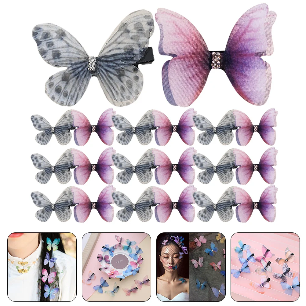 20 Pcs Kids Hair Clips for Girls Butterflies Pin Accessories Fairy Jewelry Women Miss