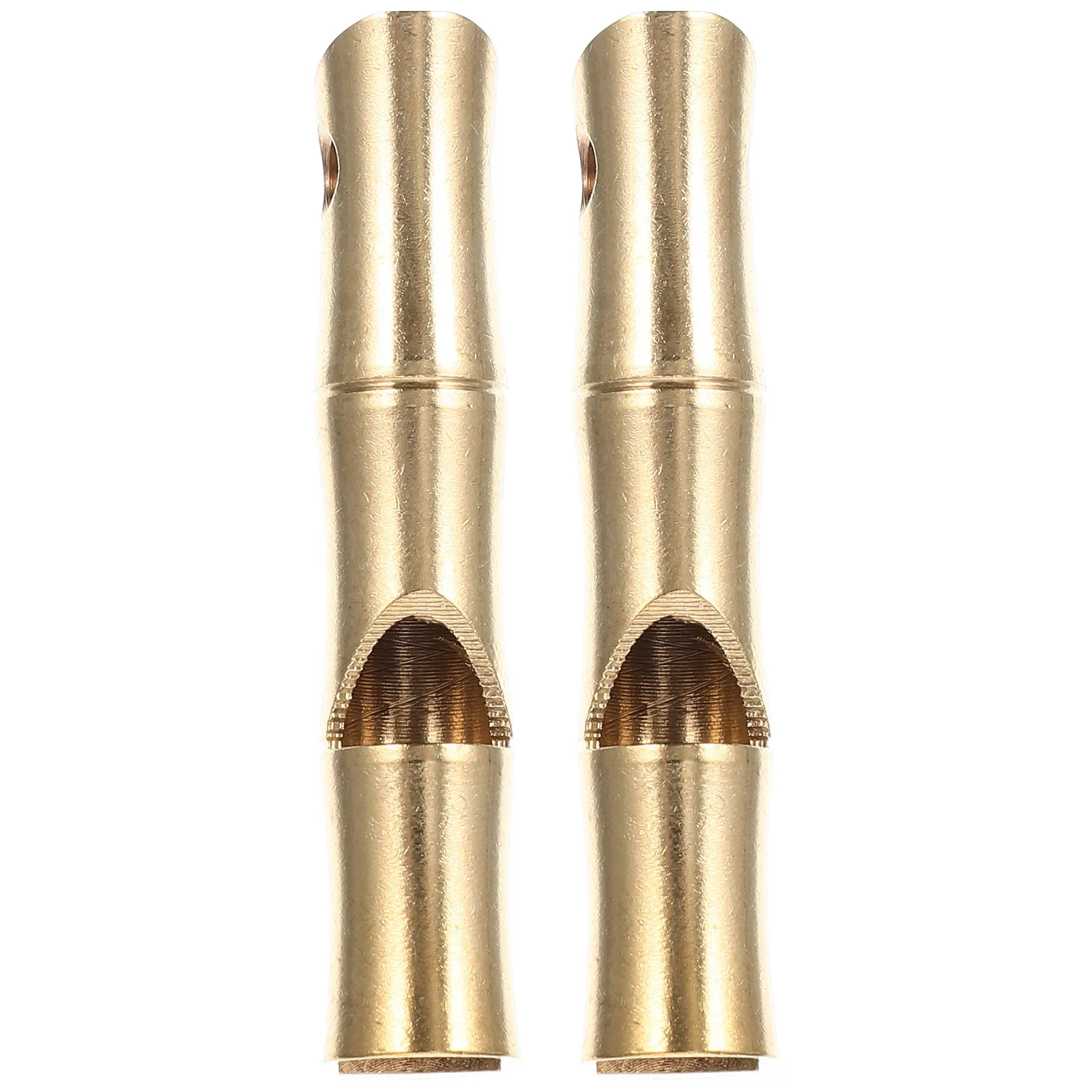 

2Pcs Bamboo Style Brass Emergency Whistles Loud Survival Keychain Pendant Outdoor Camping Hiking Referee Sports Whistle