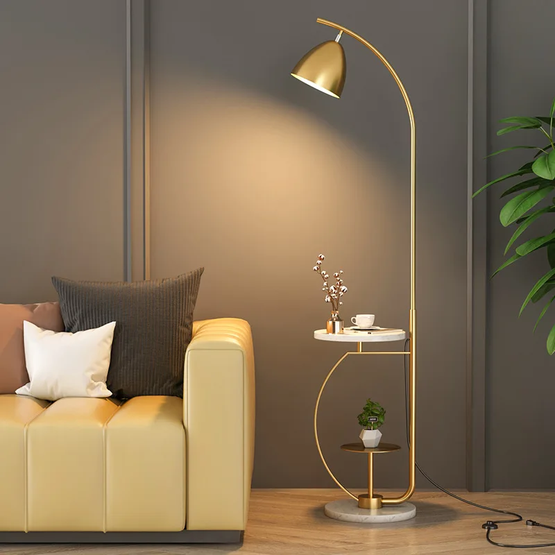 

Light luxury floor lamp simple living room Nordic sofa side coffee table bedroom bedside storage integrated Internet celebrity