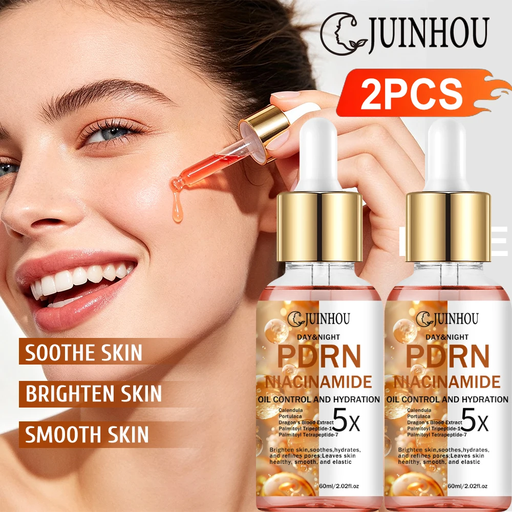 JUINHOU 2PCS PDRN Niacinamide Face Serum Soothing Brightening Lightweight Non-greasy Plump Hydrating Radiant Skin Peptide Serum