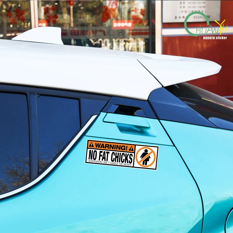 Funny PVC Decal WARNING No Fat Chicks  Decal  Waterproof Prevent Bask In Car Stickers - view 4