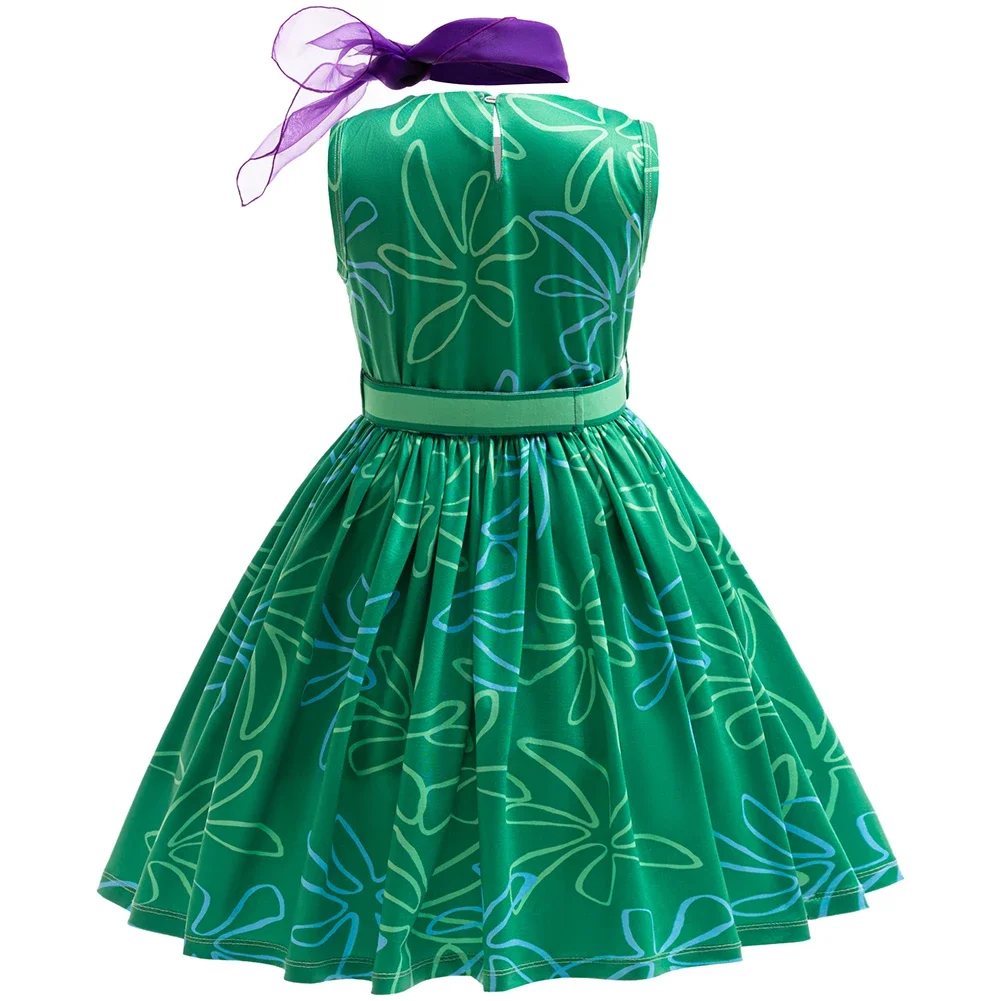 Meisjes Cartoon Bloemenprinses Jurk, Indoor Film Cosplay Kostuum Met Pruik, 2 Stuks, Voor Halloween Feesten En Carnavals