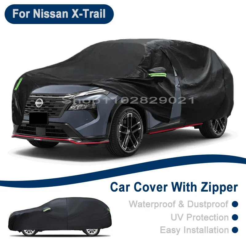 

Outdoor Full Vehicle Cover For Nissan X-Trail - Side Zipper Design, Waterproof Dustproof Sun Protection Car Cover