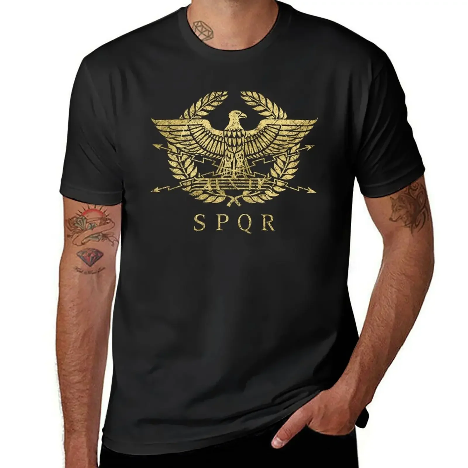 

Roman Empire Emblem - Vintage Gold T-Shirt rapper graphic tees blue archive kawaii clothes t shirts men