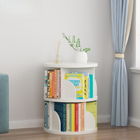 360 Degree Book Shelf Display Stand Stable Bookcase Shelf Storage Cabinet Large Round Rotating Bookcase Removable Book Shelf