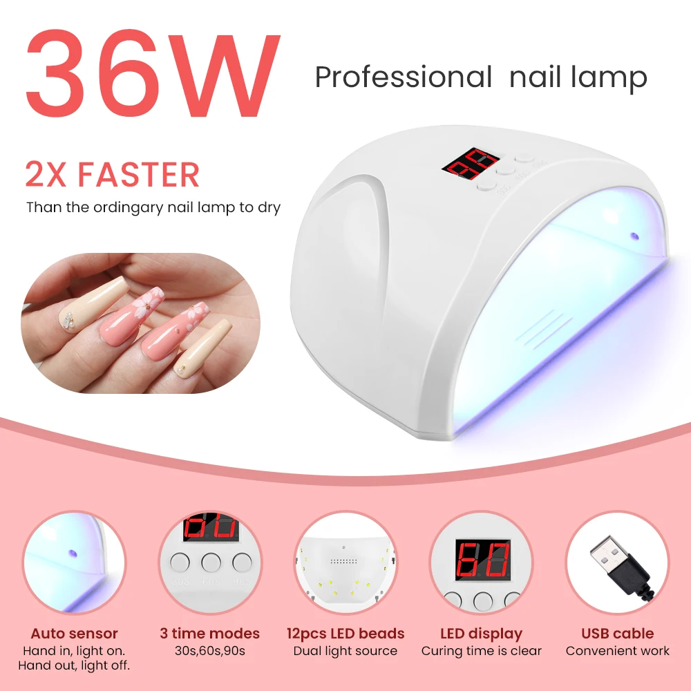 PHOENIXY 12 couleurs Gel vernis à ongles ensemble avec 36 W/54 W UV LED lampe à ongles Semi Permanent UV Gel vernis manucure outils Kit débutant