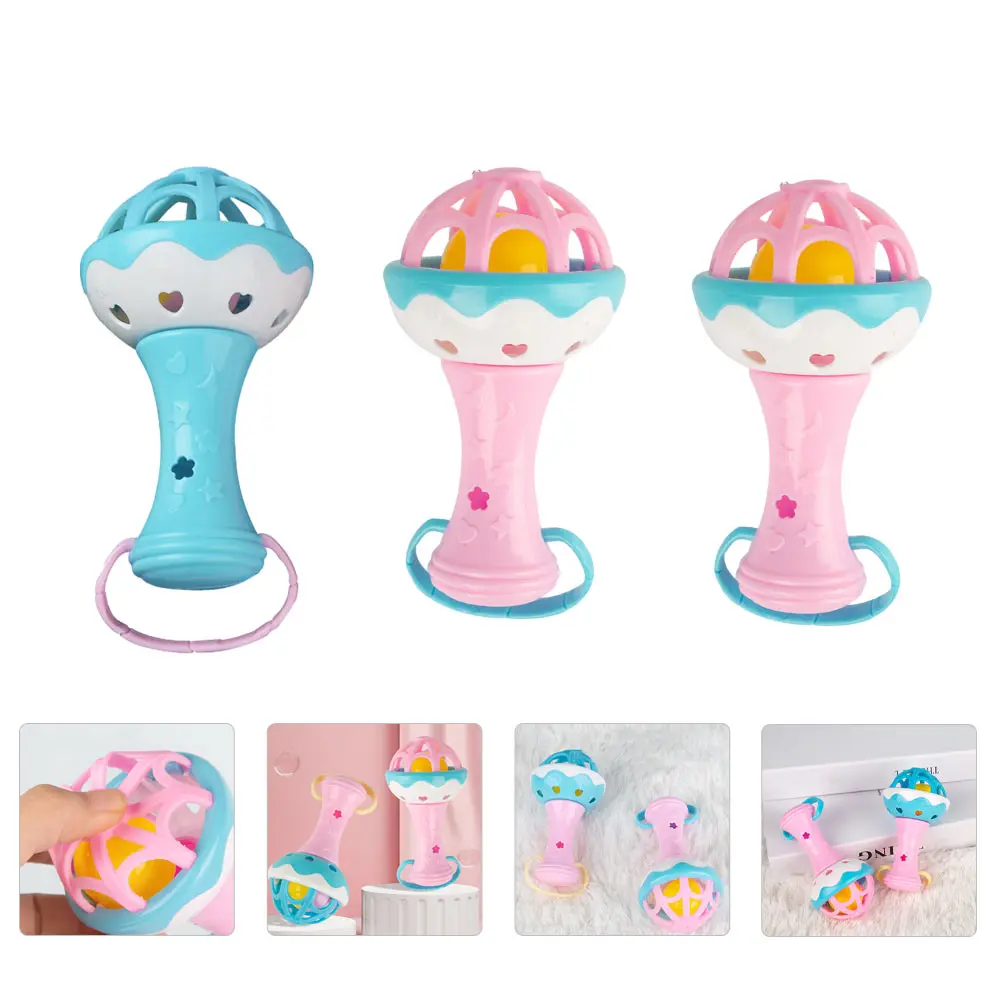 กระดิ่งเขย่ามือเด็ก 3 ชิ้น ของเล่นเสริมพัฒนาการ เสียงดังชัดเจน น้ำหนักเบา