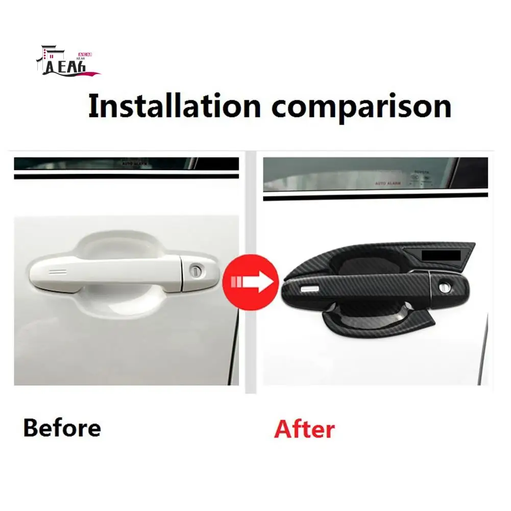 

AEA6-автомобильная ручка передней двери, крышка чаши, защитная накладка, наклейки из углеродного волокна для Toyota CHR C-HR 2016-2020, аксессуары