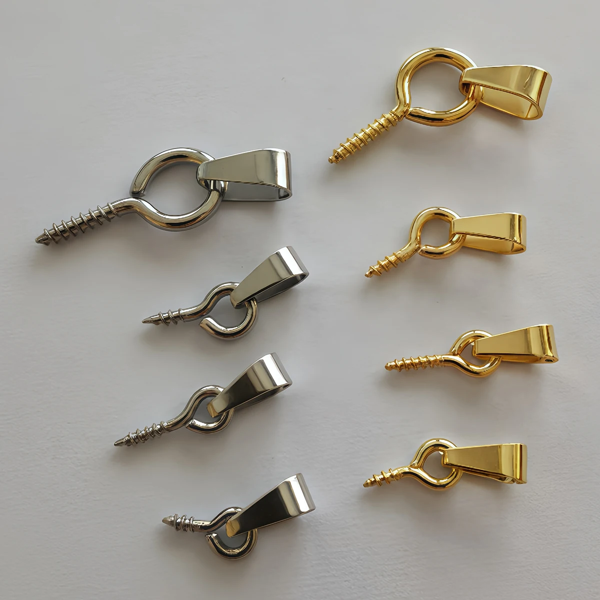 10-20 Stück Edelstahl-Schraubösen-Perlen mit Bohrung, Anhänger-Charms, Hängeverschlüsse, Verbindungsstücke für DIY-Schmuckherstellung – Detail 3