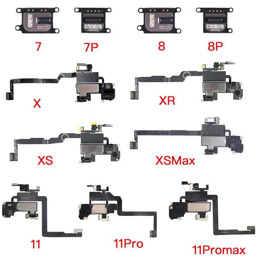 Top Front Ear speaker Flex Cable For iPhone 7 8 Plus X XR XS11Pro Max Peak EarPiece Replacement