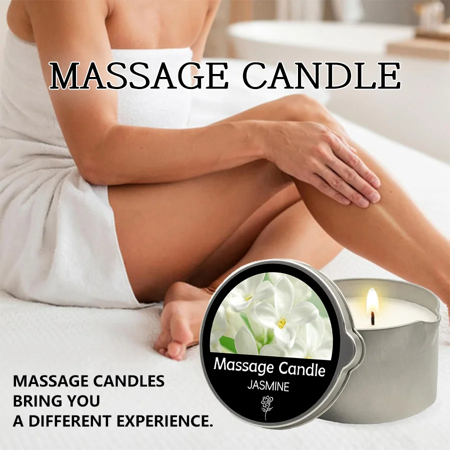 Massage Candle -Essential Oil- Six different scents , 1oz/2oz Melts into Warm Massage Oil - Sensual Massage Candle, Pour Spout