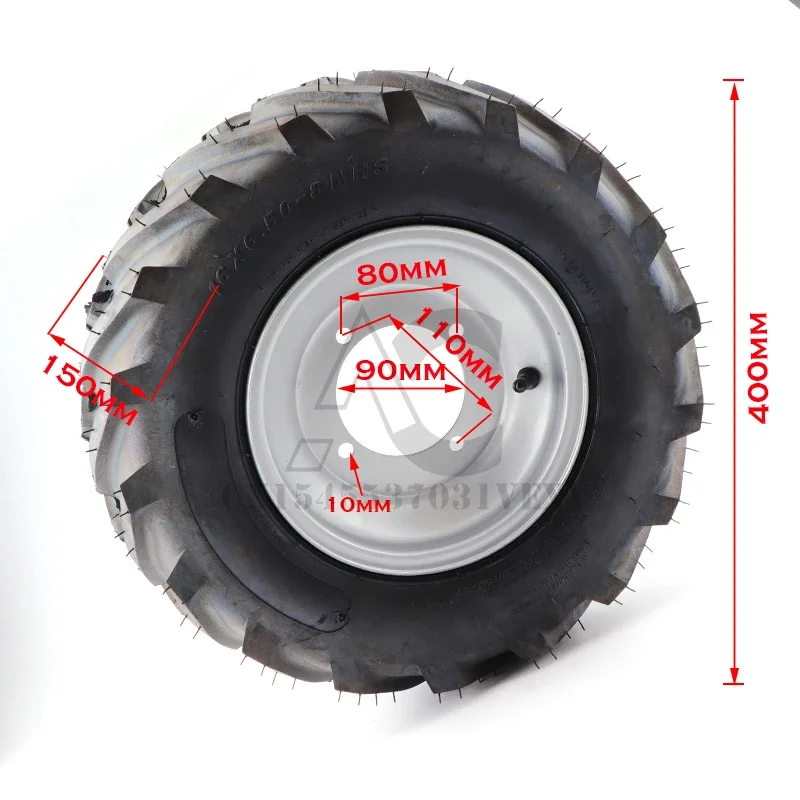 

16x6 50 8 Tires with Hubs for Garden Cart Lawn Mower Tractor Wheelbarrow Snow Blower Utility Trailer Dolly Hand Truck Wagons