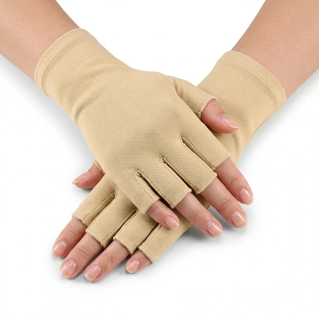 Arthritis-Kompressionshandschuhe für Männer und Frauen, fingerlose, atmungsaktive Handschuhe zur Linderung von Muskelschmerzen, ideal zum Tippen und für die tägliche Arbeit