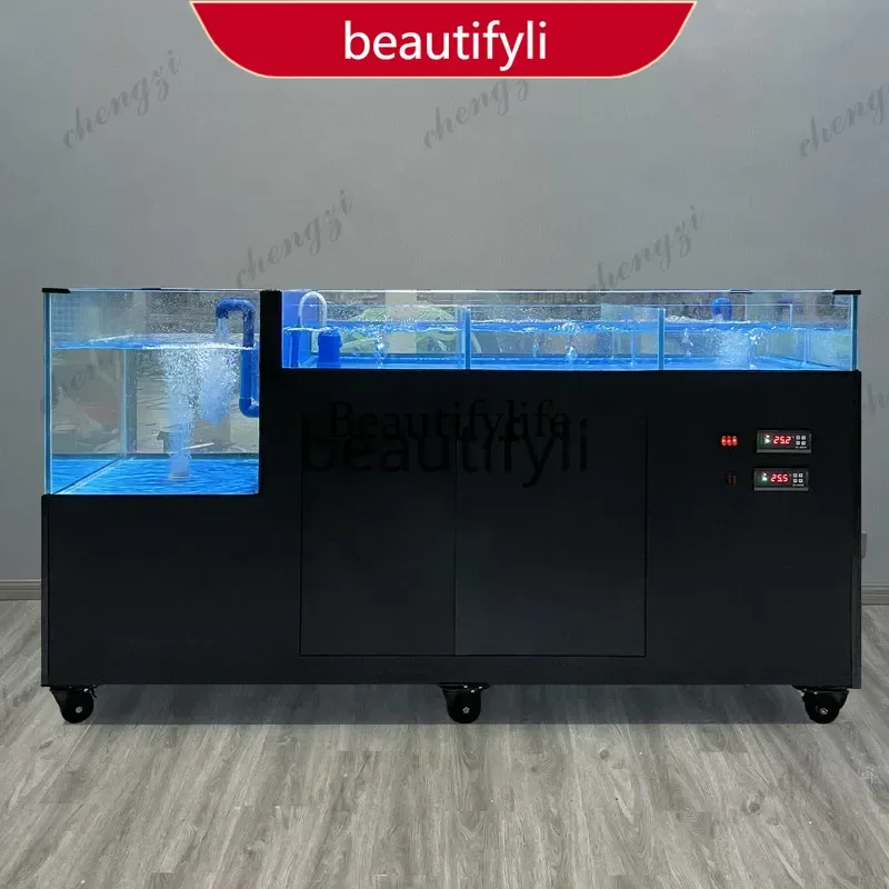 A55 Commercial Custom Mobile Seafood Fish Tank Shellfish Pool Live Aquaculture Holding Tank For Restaurant Hotel