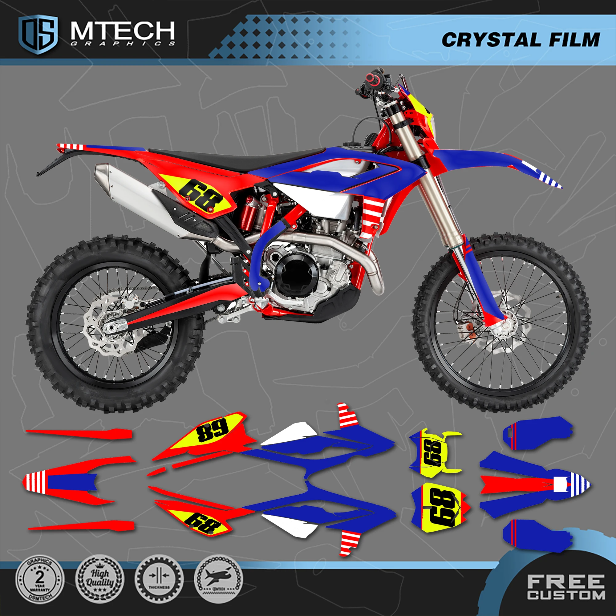 DSMTECH Custom Backgrounds Graphics Decals Sticker Kits for Beta RR ENDURO 125 200 250 300 350 390 430 480 2023 2024 2025 001