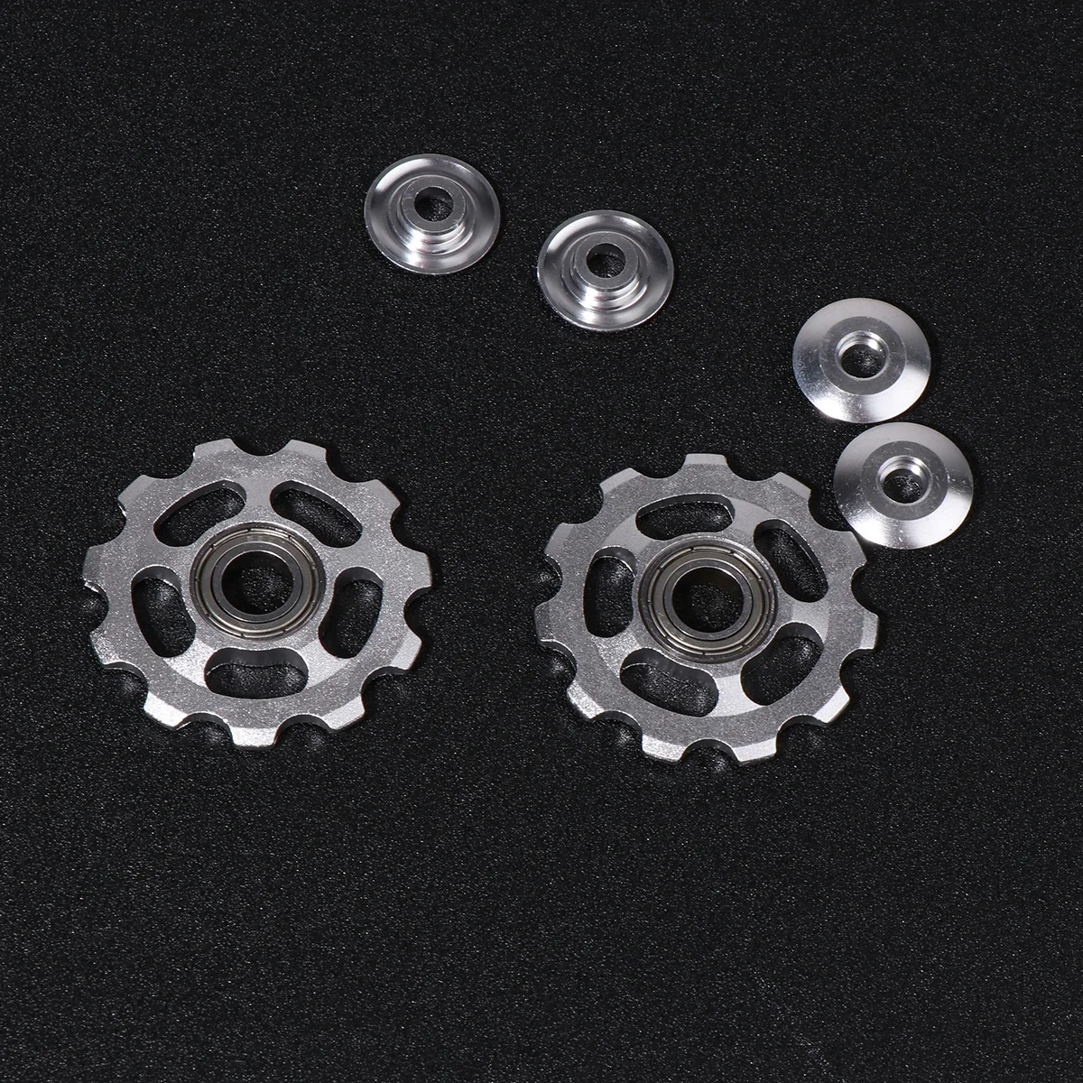 2Pcs 11T Rear Derailleur Pulley Aluminum Alloy Bike Wheel Upgrade Strong Durability for Road Cycling Use Derailleur Pulley
