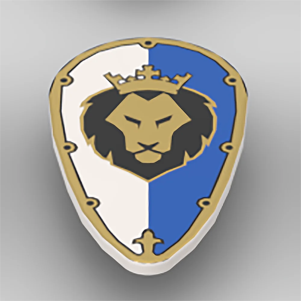 1PCS Printed Building Blocks Lion King Castle 2586 Knights Shield Ovoid  Medieval Street View DIY child Toy Birthday Gift