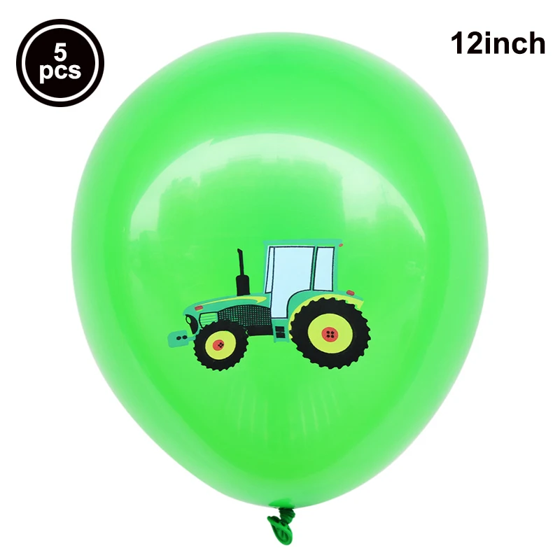 5pcs big Farm Tractor Giant Foil Balloons Tractor Helium Latex Ballons Tractor Themed Birthday Party Decorations Supplies