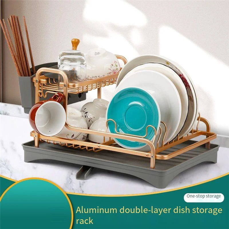 

AC23-Stainless Steel Kitchen Drying Dish Rack Sink Drain Holder,Cutlery Drainer Accessories,Storage Plate Organizergold Shelf