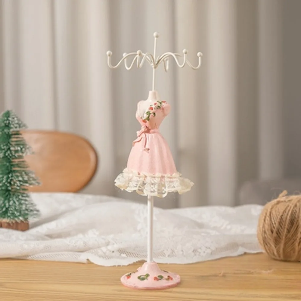 Rak Organizer Model Gaun Rak Display Perhiasan Cincin Mewah Kalung Manekin Display Stand Busur Renda