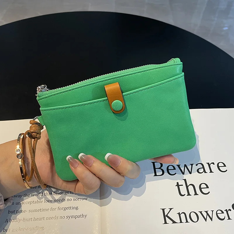 long-pure-cowhide-leather-multi-pocket-large-capacity-handheld-coin-purse-women's-simple-leather-walking-mobile-phone-bag-trendy