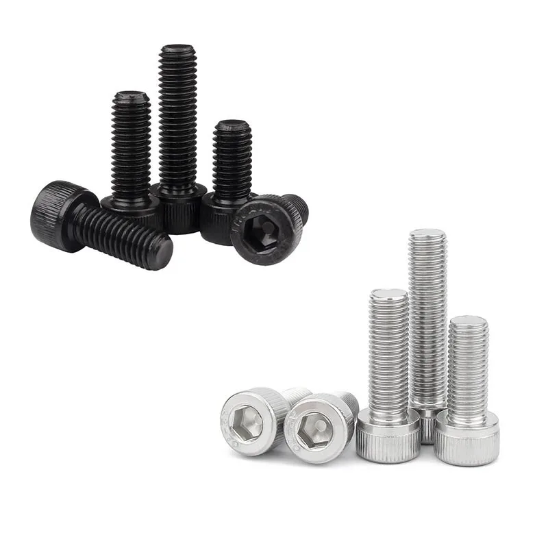 

5-50pcs DIN912 M1.6 M2 M2.5 M3 M4 M5 M6 M8 304 A2 Stainless Steel grade 12.9 Black Hexagon Hex Socket Head Cap Allen Bolt Screw