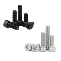 5-50pcs DIN912 M1.6 M2 M2.5 M3 M4 M5 M6 M8 304 A2 Stainless Steel grade 12.9 Black Hexagon Hex Socket Head Cap Allen Bolt Screw