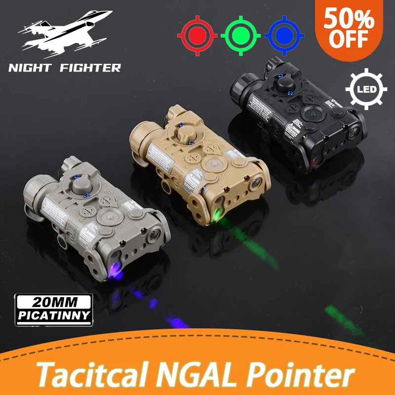 

WADSN Tacitcal NGAL Pointer Red Green Blue Dot Sight WhiteLED Scoutlight Airsoft Hunting Weapon Fit 20mm Rail Outdoor Lamp