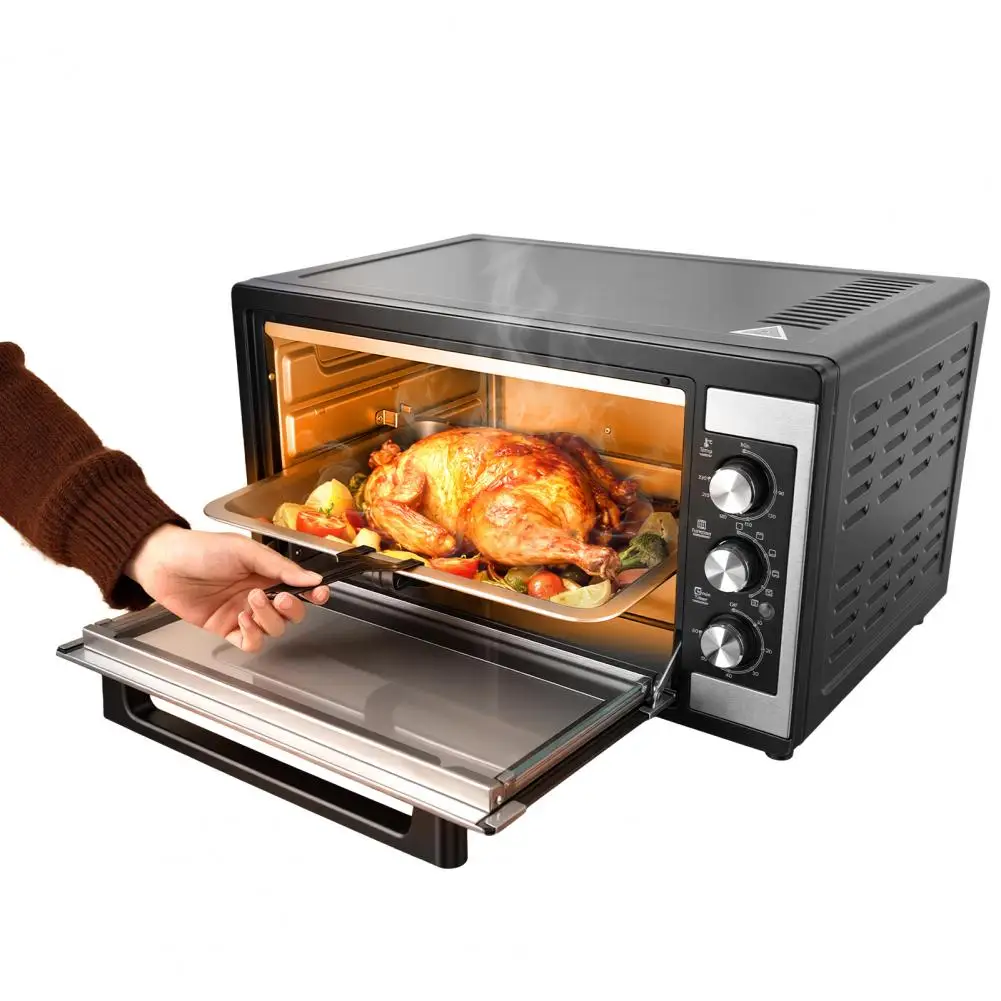 

Large 46L Convection Toaster Oven 9-in-1 Kitchen Countertop Oven with Crispy Roast Dehydrate Rotisserie 6 Accessories 1500W