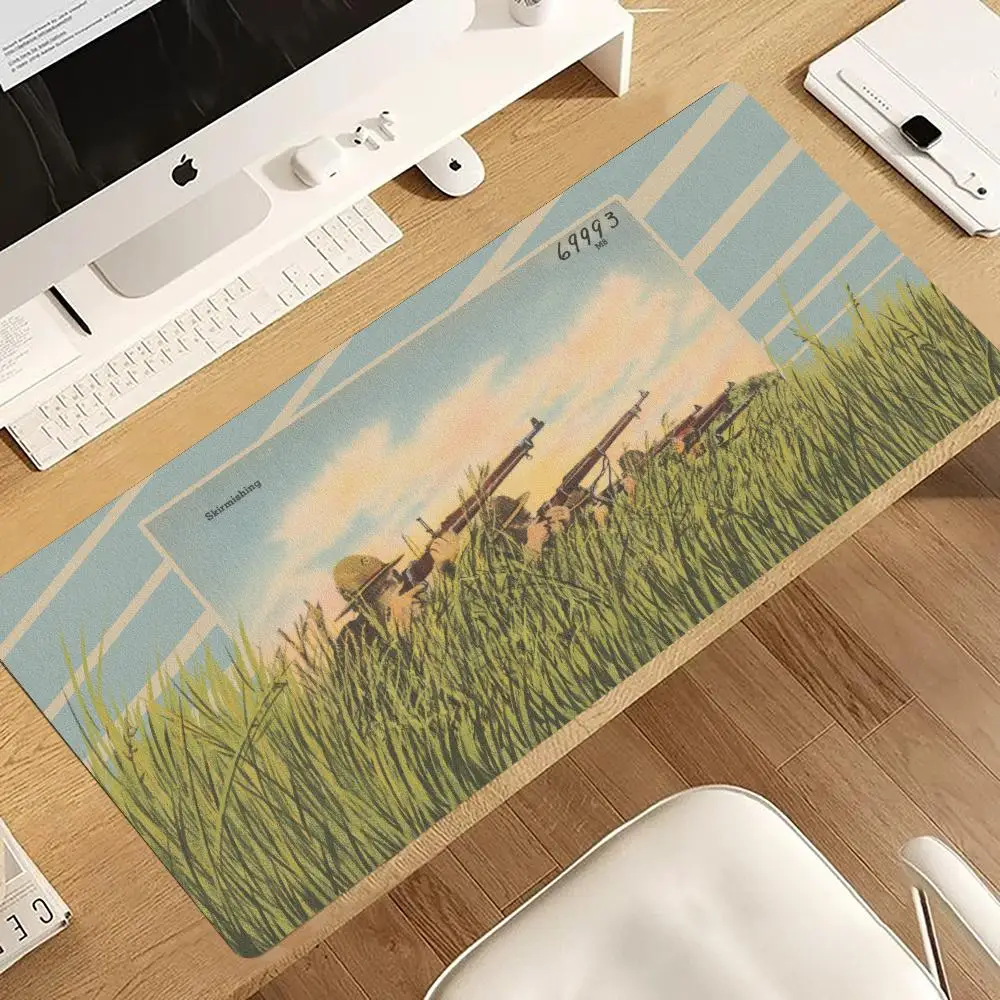 Military Army War Action Rifles Mousepad Pc Gaming Mouse Pads Desk Mats Office Decor Carpet Big Mousepepad Rug Keyboard Mat