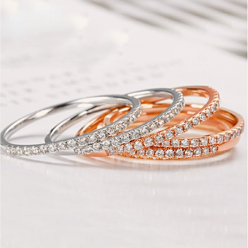 Simulate Moissanite's Ring Arrangement End Ring Small Crowd Design Simple Jewelry