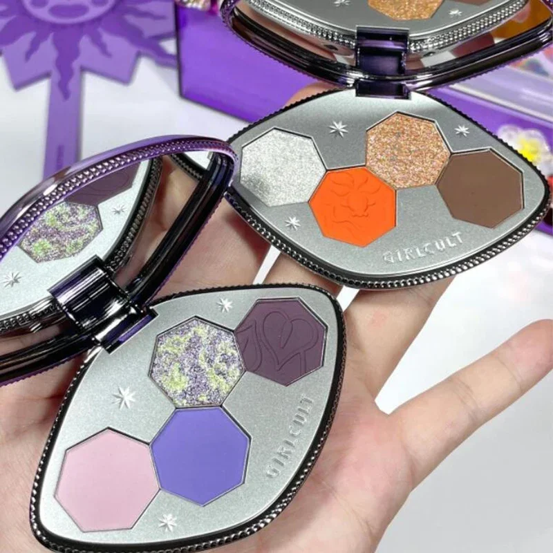 

Girlcult Cosmetics Garden Surprise Dream Series 4 Colors Eyeshadow Palette Matte Shimmer Glitter Subtle Purple Makeup