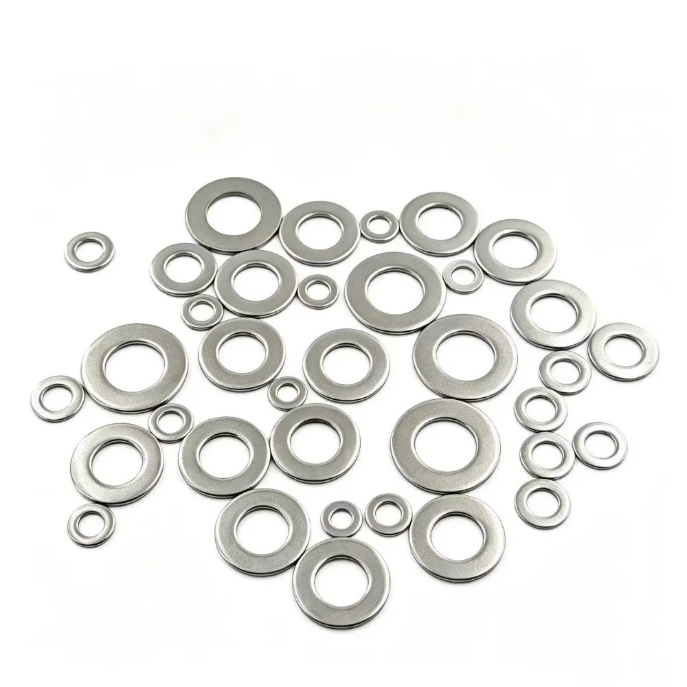 580Pcs Stainless Steel Flat Washer Assortment M2-M12 Multi Size Galvanized Surface Lock Washer Assortment Silver Rust Resistant