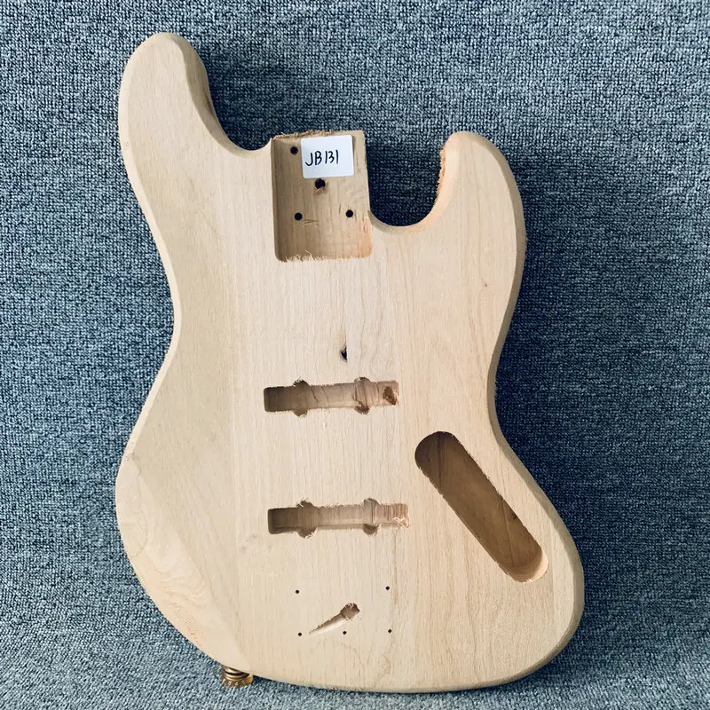 JB131 Jazz Bass Unfinished Bass Guitar Body in Solid Wood Right Hand No Paints Bass Guitar DIY Parts