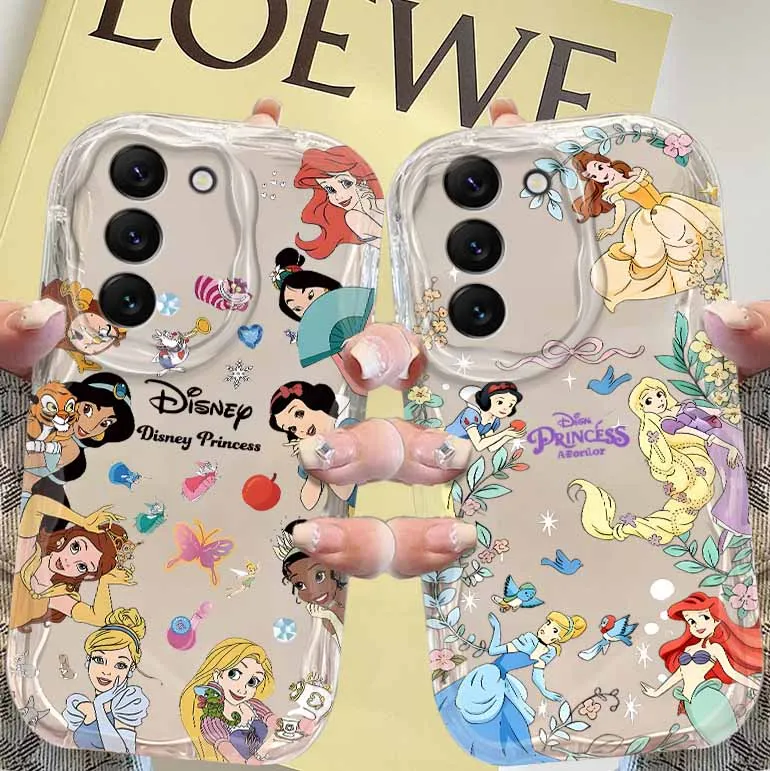 cute princess Anime For Samsung A57 A56 A55 A54 A53 A52 A51 A37 A36 A35 A27 A26 A17 A16 A05 A04 Cream Soft Phone Case