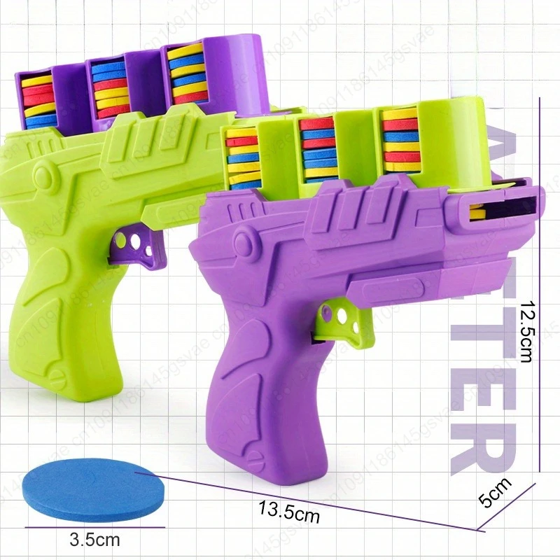 Pistola de disco voador de eva para jogador, brinquedo interativo para pais e filhos com balas macias para crianças, jogo de segurança interno e externo