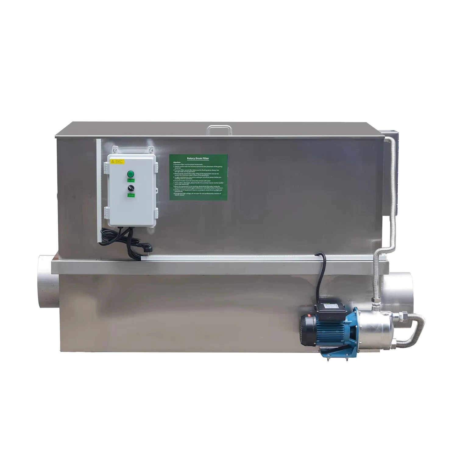 100m³/h Stainless Steel Rotary Drum Filter Industrial Water Treatment for Koi Ponds for Aquaculture Fishing Farms